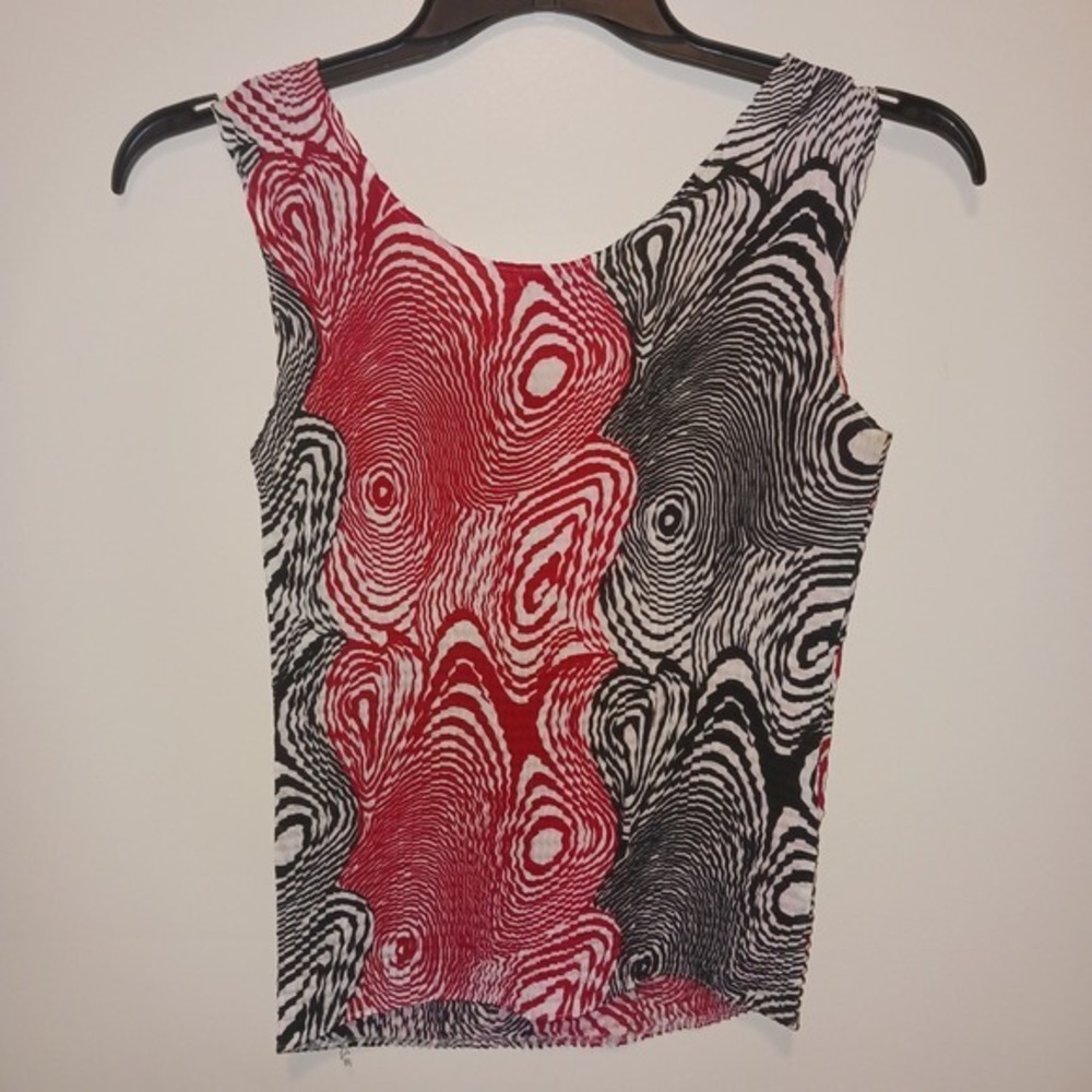 Vintage NICOLA PETITE Sheer Swirl Print Long Sleeve Blouse & Tank Top Shirt PP - Picture 9 of 11